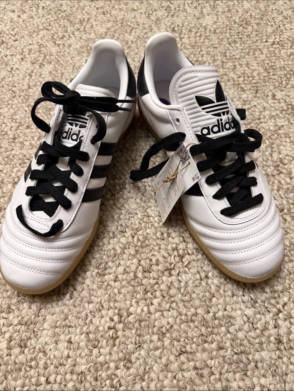 adidas Kids White Sneakers with Black 3-Stripes